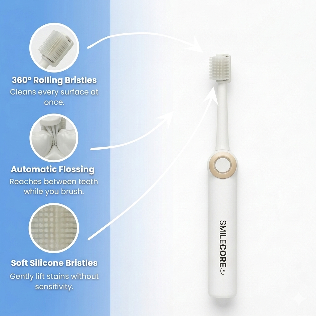 3 in 1  Rolling Floss Toothbrush
